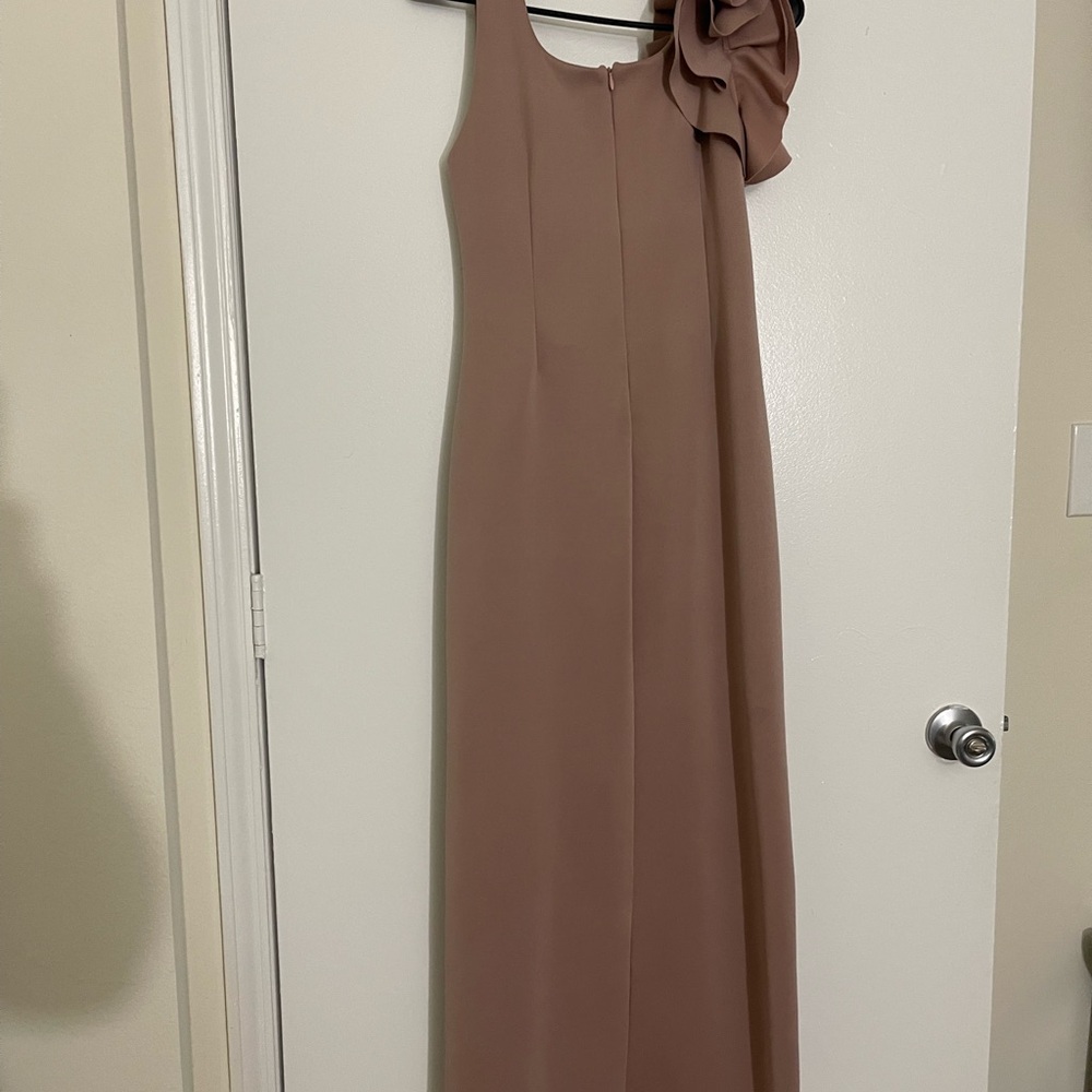 Society One Shoulder Dress in Blush/Rose Gold